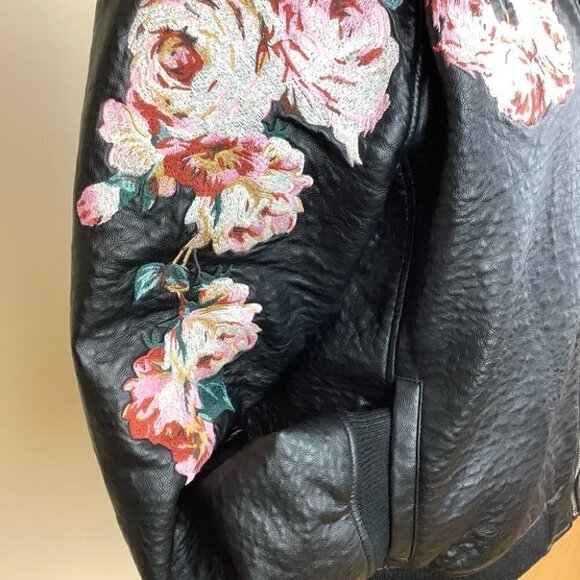 BOMBER JOE’S VEGAN LEATHER EMBROIDERED JACKET - Picture 6 of 11